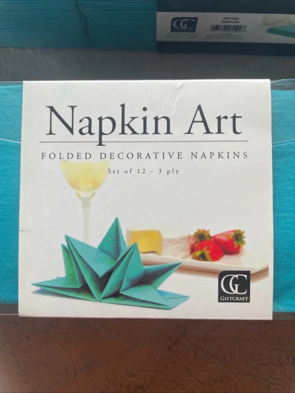 Turquoise Folded Decorative Napkins - Napkin Art 12pc